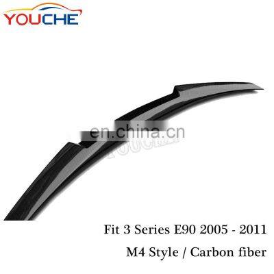 Carbon Fiber M4 Style Rear Trunk Spoiler for BMW E90 & E90 M3 Sedan 318i 320i 325i 330i 2005 - 2011 photo-4