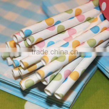 confetti dot paper drinking straw