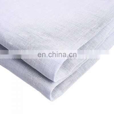 stock yarn dyed plain fabric prewash linen sheer fabric