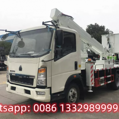 Customized SINO TRUK HOWO 4*2 RHD 16M Telescopic Aerial Working Platform Truck for Sale, photo-4