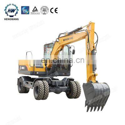 HENGWANG HWL80-6 optional piston pump 8 ton China wheel excavator manufacturer