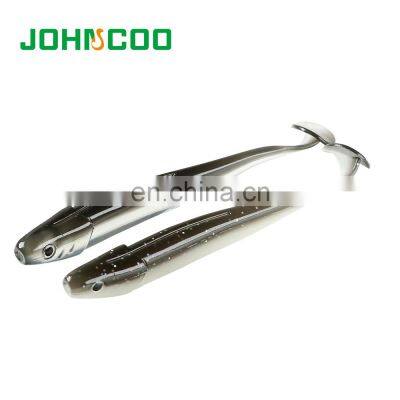 JOHNCOO New Fishing Lure Soft Bait Shad Worm 75mm 2.1g PVC Plastic Soft Artificial Soft Lure 8pcs photo-5