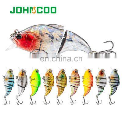 JOHNCOO Hard Plastic 2 Segmented Section Multi Jointed Floating VIB Vibration Baits Fishing Lures