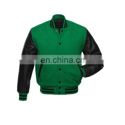 2022 Wholesale Custom latest designs Long Sleeve Baseball Varsity Jacket Men Plain Blank Varsity Letterman Jackets