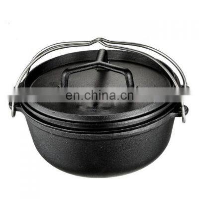China Cast Iron Camping Pot With Black Surface and Handle photo-3