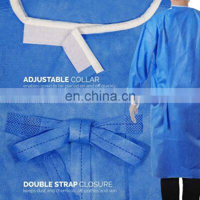 Protective Workwear With Knit Cuff Latex-Free Coveralls SMS Disposable Isolation Surgical Gown