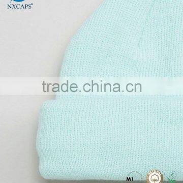 custom knitted cuff beanie hat/free patch logo beanie hats