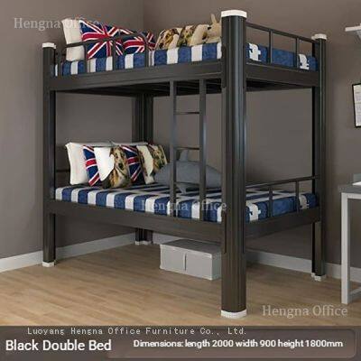 Heavy Duty Steel Metal Bunk Bed With Rasied Guradrail— Screwless Quick Assembly for School Dormitory &Staff Housing