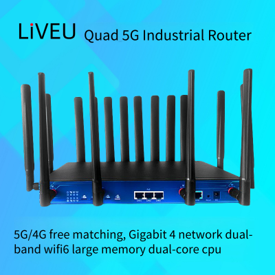 Liveu True 5g Multi-card Industrial Router With Triple-network Compatibility, 5g Triple-network Compatibility Multi-network Fusion Outdoor Live Streaming Router, Four-card 4g/5g Industrial Router