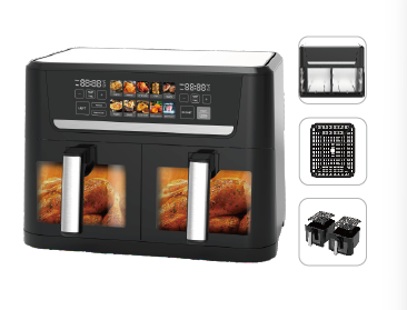 Воздушный фриер для дома большой емкости/двухкамерный воздушный фриер (Wechat/whatsapp: 008613510231336)