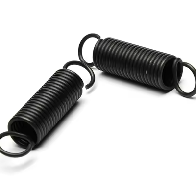 Maßgeschneiderte Spiralfeder aus Edelstahl mit schwarzer Beschichtung und Doppelhaken Zugfeder