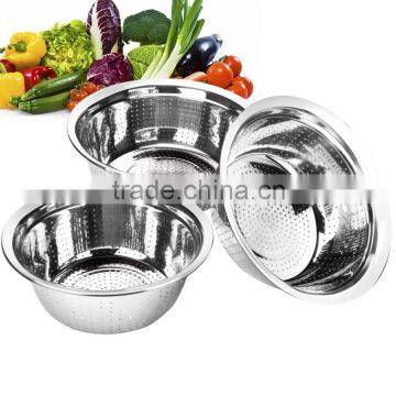 High quality Stackable Stainless Steel Colander for Rice and Fruit