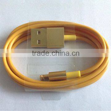 New products 2016 chinese factory hot sales usb cable gold-plated usb charging cable for iphone