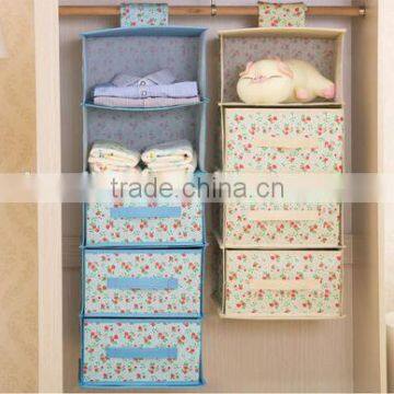 Non woven hanging shelf organizer clothes hanging closet