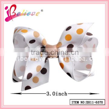 Dot grosgrain ribbon bow hair jewellery wholesale,ladies' fancy hair clip