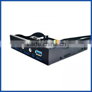 PANTO 3.5 Inch Floppy Drive Bay USB3.0+USB2.0 Hubs+HD Audio Mic 3.5mm PC Front Panel