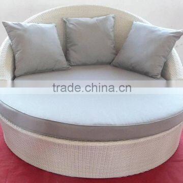 white big Round wicker sofa