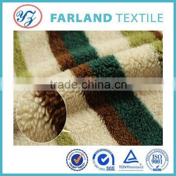 100%polyester Stripe Printed French Terry Fabric for Double Sided Quilt Fabric photo-3