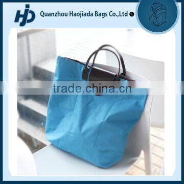 Large volume waterproof korean foldable tote bag with zip pouch