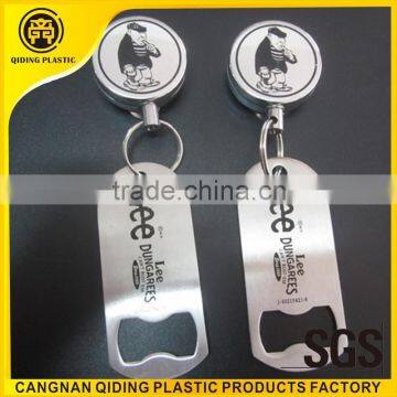 customized bottle opener with badge reel