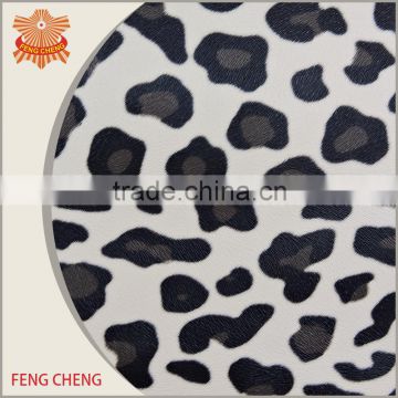 Leopard printe 0.7mm Thickness PVC synthetic leather