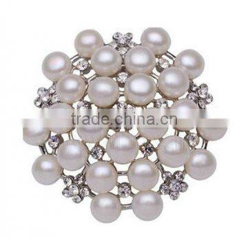 Elegant Rhinestone Pearl Brooch Jewellry FQ-8463