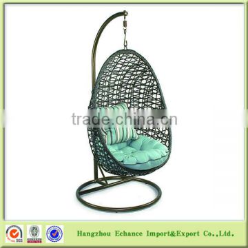 Cheap outdoor poly rattan hanging pod chair with cushion-FN4113