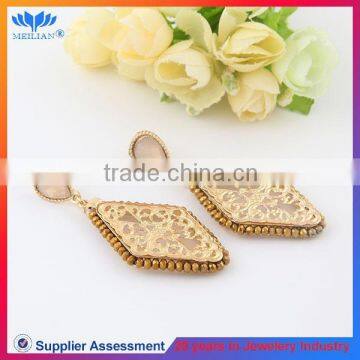 Fashion design gold plating alloy earrings for women with zircon inset