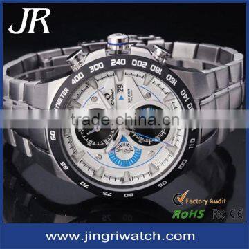 6 Hands Oli-pressed Dial Watches Quartz Stainless Steel Watch Water Resistant Stainless Steel 10atm Water Resistant Watches Men