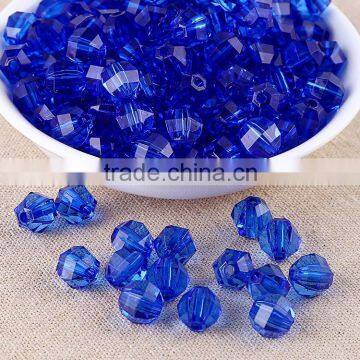 Royal Blue Color Wholesales 8mm to 20mm Stock Acrylic Clear Transparent Faceted Beads for Kids Girls Jewelry