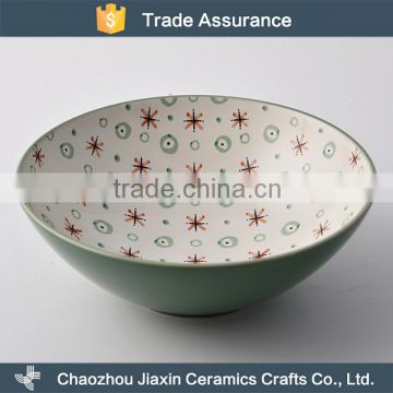 Modern decal Japanese style ceramic large noodle bowl