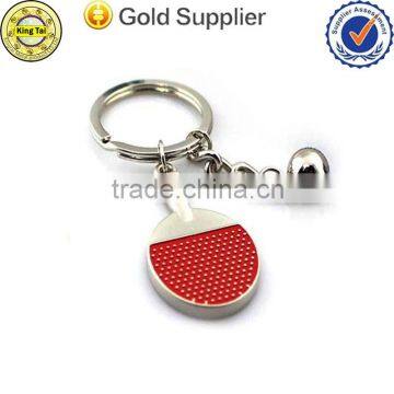 cheap price metal custom shape tennis keychain