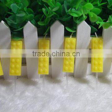 High Quality Yellow Colored Stick Happy Birthday Candle/Creative Candle/Unique Party Candle