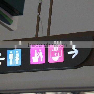 Clear direction LED acrylic toilet sign