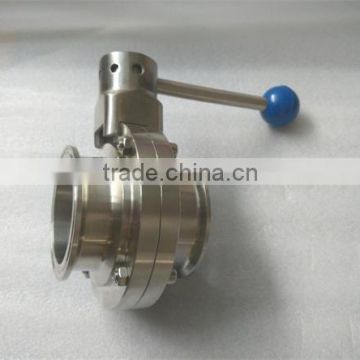 manual sanitary tri-clamp butterfly valve