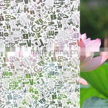 different letters and numbers together patterns window glass decorative film