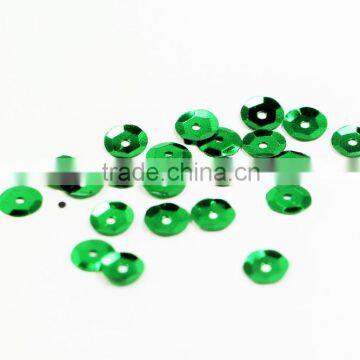 Green Round Loose Bulk Cup Spangle Sequin Paillette With Hole photo-2