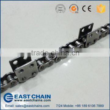 A series short pitch 12.7mm 304 stainless steel roller chain 40SS with WSK2 Attachments