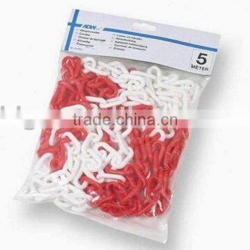 plastic safety barrier chain red and white