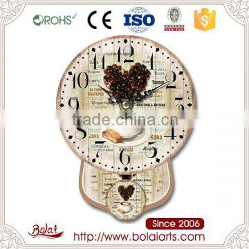 New arrival coffee beans and drinks round dial hot selling promotional wall clock