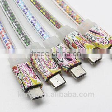 Flat Camouflage Micro USB Charging Data Cable