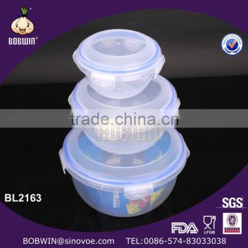 3PCS Set Plastic Food Container With Lock Lid