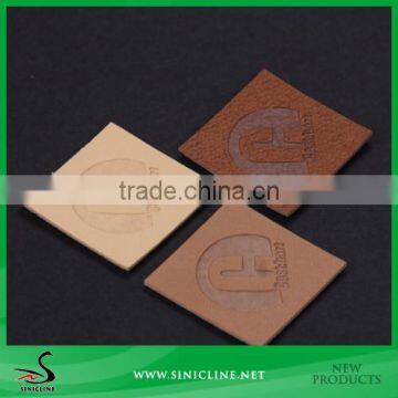 Sinicline custom brown garment genuine leather label, leather patch