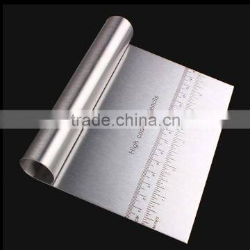 Stainless Steel Pizza Dough Scraper Cutter Kitchen Flour Pastry Cake Tool Scale