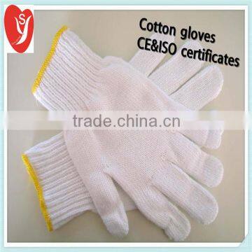 10guage bleached white cotton gloves manufacturer from Chian