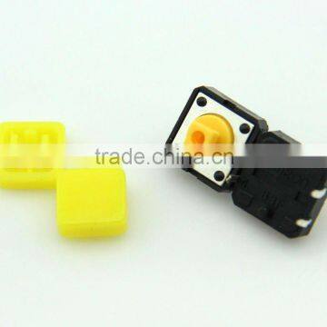 F0362 12*12*8.8mm plastic tact switch /tactile switch/ mini touch button switch cap yellow