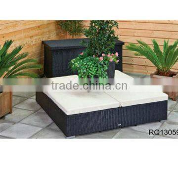 Patio Rattan Bench PE Rattan Alum Frame