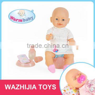 Play house toy hot popular 16 inch cartoon baby doll with diaper