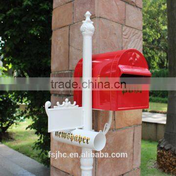 Foshan JHC-1029 Post Mounted Aluminum Mailbox/Decorative Letterbox/Outdoor standing Postbox For Garden