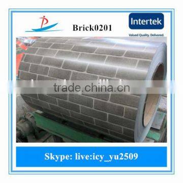 Brick pattern design ppgi prepainted galvanized steel sheet in coil used for panels, roof, wall application supply in Turkey